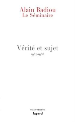 Le Séminaire - Vérité et sujet, 1987-1988
